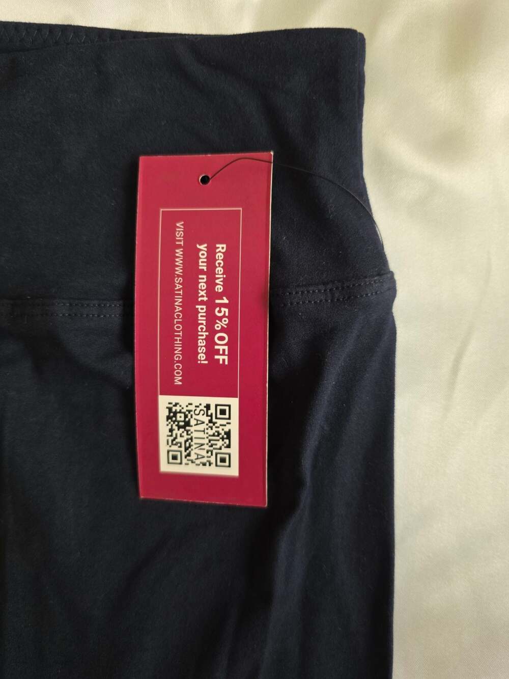 NWT Satina Dark Navy Blue Leggings Large - Picture 3 of 4